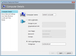 Domain or workgroup information